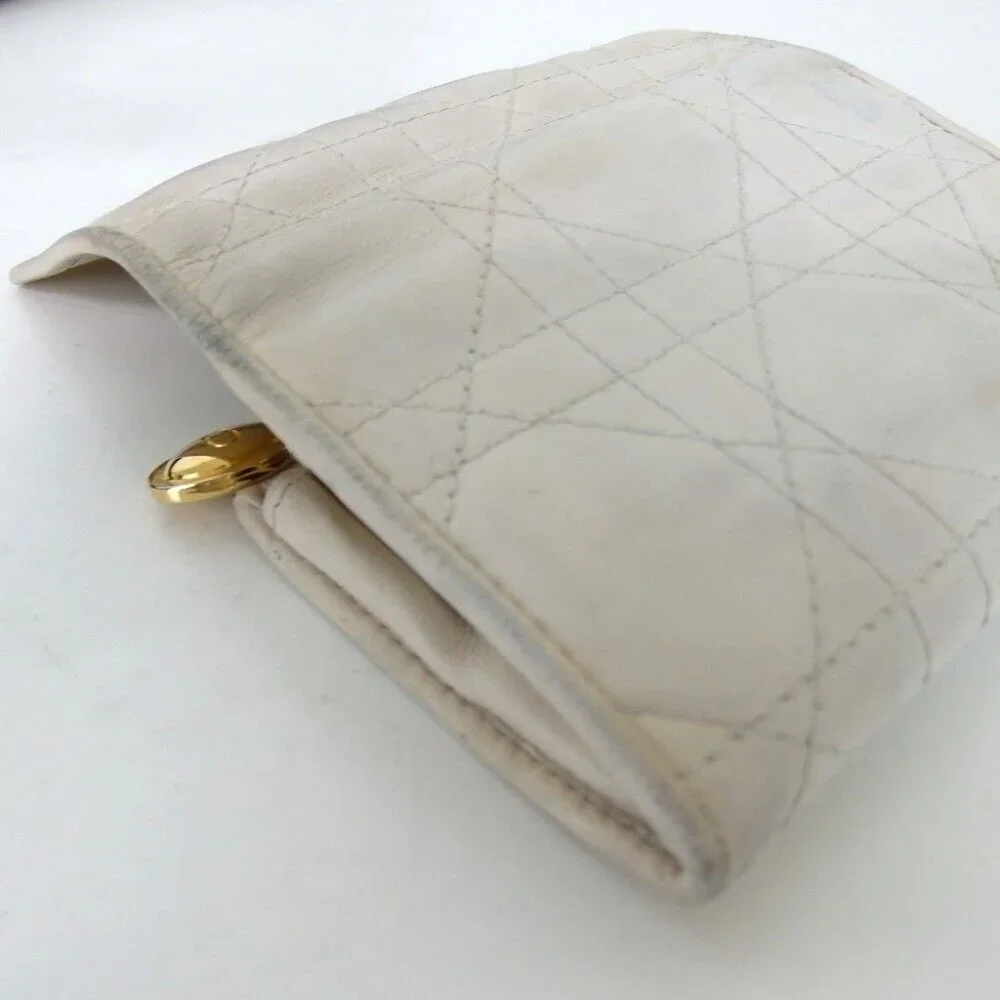 Authentic Christian Dior Canage stitch coin Wallets leather [Used]